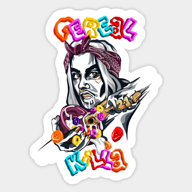 CEREAL KILLA Sticker by slammedbanana